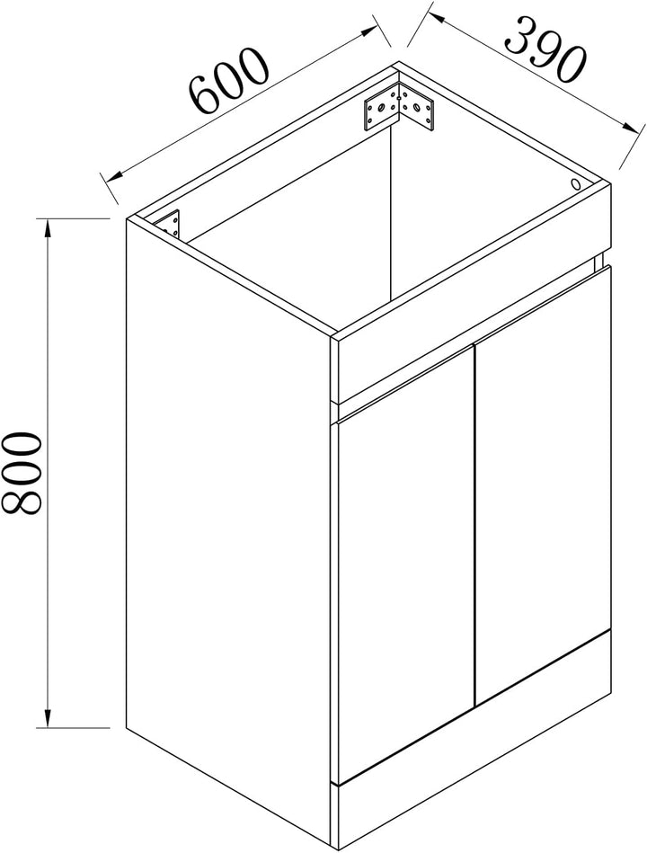 Aica Sanitär Waschbeckenunterschrank 60cm Standschrank Unterschrank Badschrank Waschtischunterschran