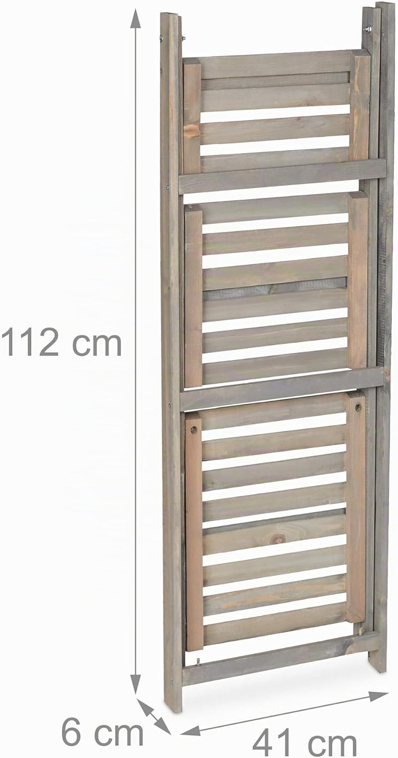 Relaxdays Blumentreppe, 3-stufig, Blumenleiter Holz, klappbar, Leiterregal für Pflanzen, HBT: 108 x