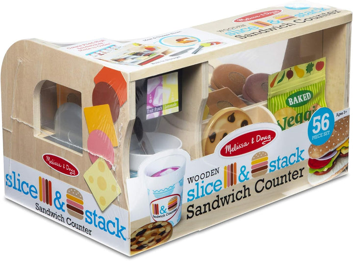 Melissa & Doug 41650 Sandwichzähler aus Holz | Vorspielen | Essen Spielen | ab 3 Jahren | Geschenk f