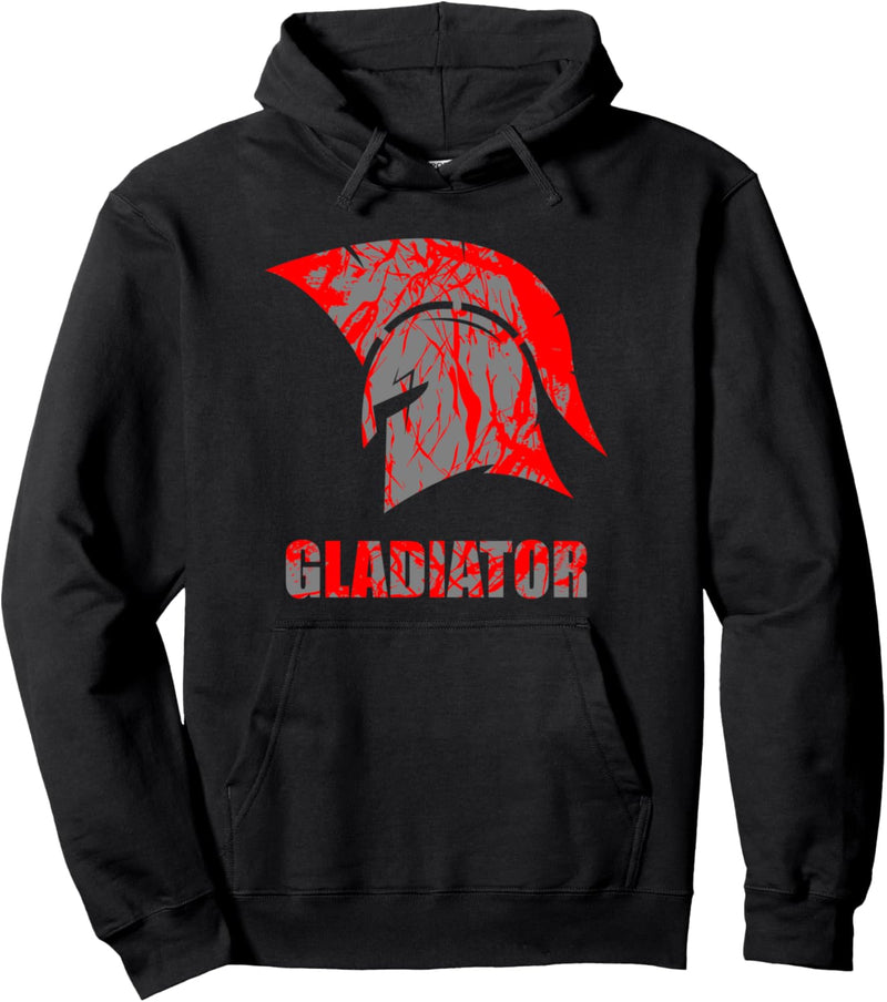 Spartaner Helm | Roter Gladiator Helm Beast ON Gym Fitness Pullover Hoodie