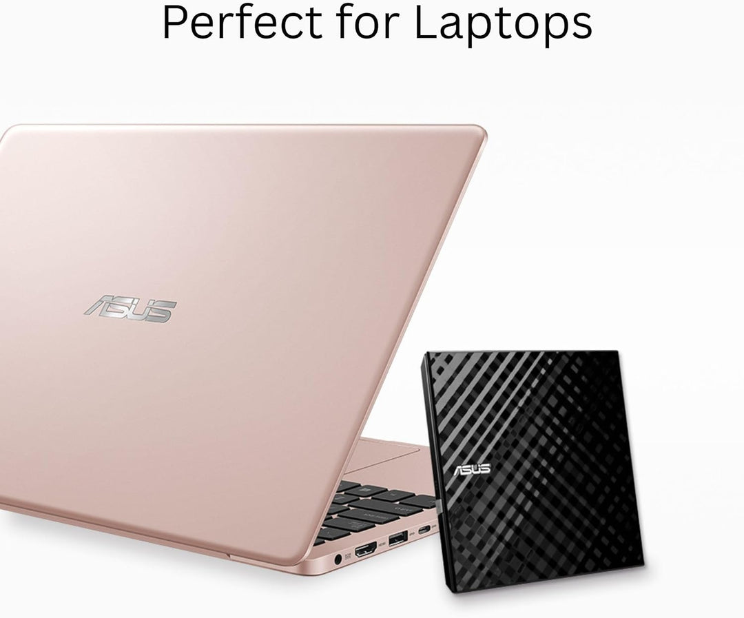ASUS Lite SDRW-08D2S-U/BLK/G/AS Tragbares USB 2.0 Slim 8X DVD/Brenner +/- Rewriter externes Laufwerk