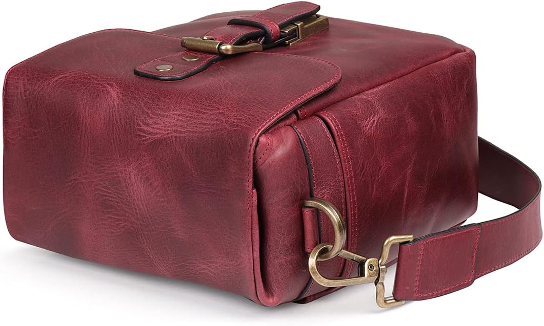 MegaGear MG1700 Torres Mini Kameratasche - Kuriertasche aus echtem Leder für Spiegellose, Sofortbild