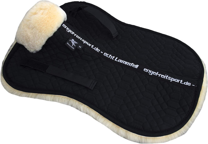 Engel Reitsport Lammfell Sattelkissen SAKIS1 mit Fellrand vorne Schwarz-med. Large, Schwarz-med. Lar