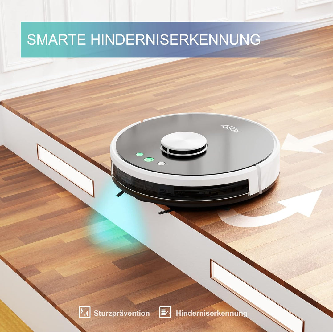XORO HSR 200 - Leistungsstarker Saugroboter mit Wischfunktion, Lasernavigation, Alexa/Google Home, E