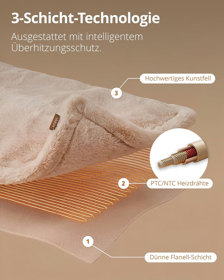 Duux Yentl Bubble Elektrische Wärmedecke – 200x200 cm – Extra Weich – 9 Heizstufen & Timer – Waschba