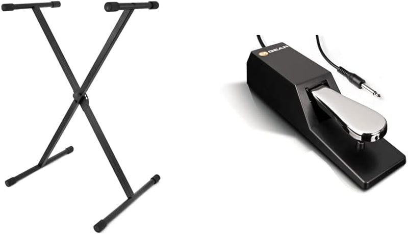 TIGER KYS77-BK Keyboardständer & M-Audio SP-2 - Universal Sustain Pedal mit Piano Style Action, das