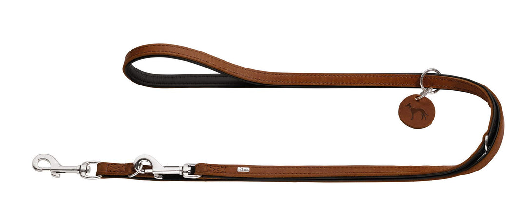 HUNTER Comfort Verstellbare Hundeführleine, Leder, schlicht, strapazierfähig, geschmeidig, 2 x 200 c