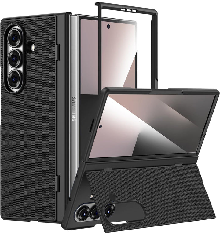 Miimall Handyhülle Kompatibel mit Samsung Galaxy Z Fold 7 Hülle mit Ständer, [HD Displayschutz] Ultr