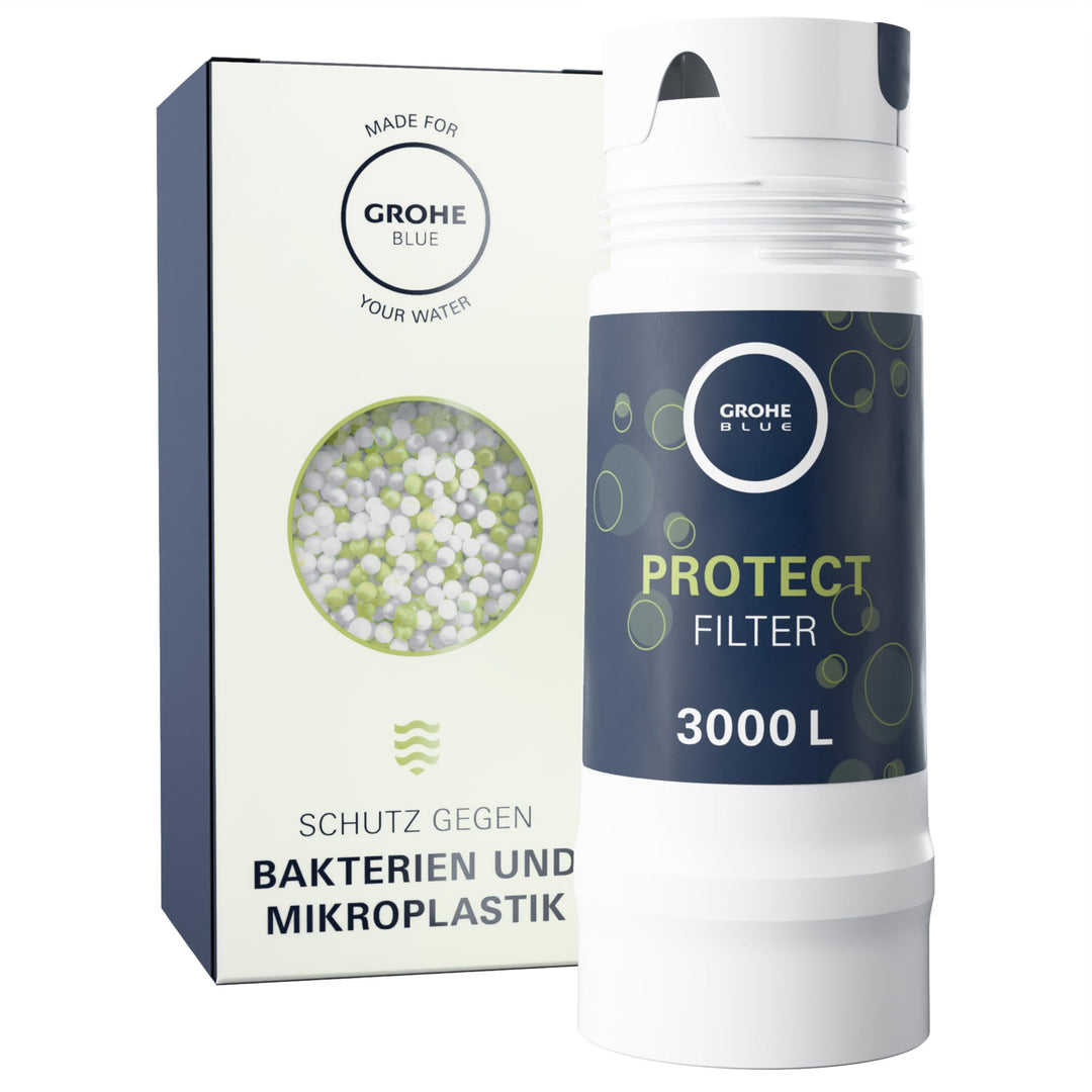 GROHE Blue, Ersatzfilter UltraSafe Protect, 3000 l Fassungsvermögen (filtert 99,9 % aller Bakterien/
