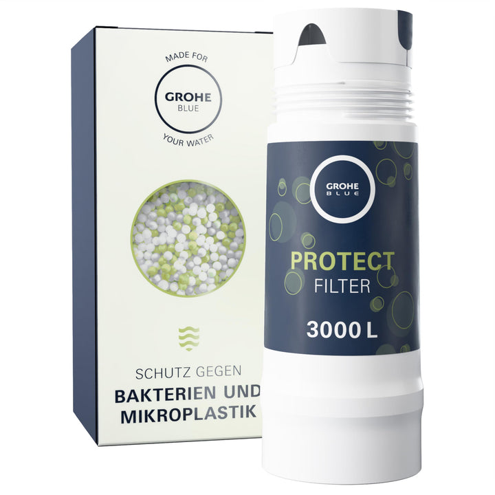GROHE Blue, Ersatzfilter UltraSafe Protect, 3000 l Fassungsvermögen (filtert 99,9 % aller Bakterien/