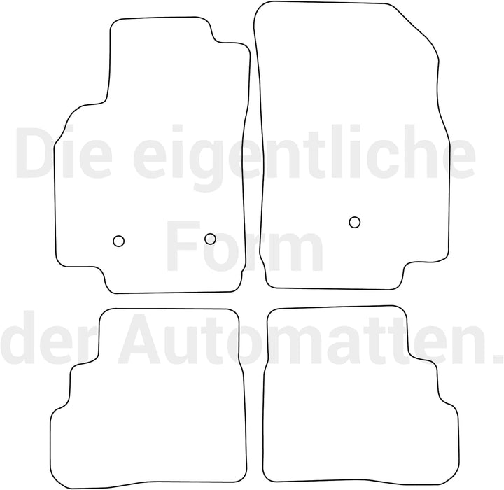 moto-MOLTICO Fussmatten Auto Velours Autoteppiche Schwarz Automatten Set 4-teilig passend für Opel K