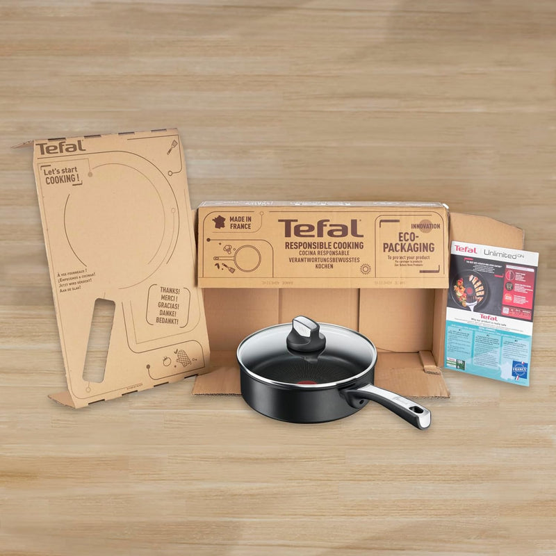 Tefal G25932 Unlimited On Schmorpfanne | 24 cm | mit kratzfester Titanium Antihaft-Beschichtung | Th