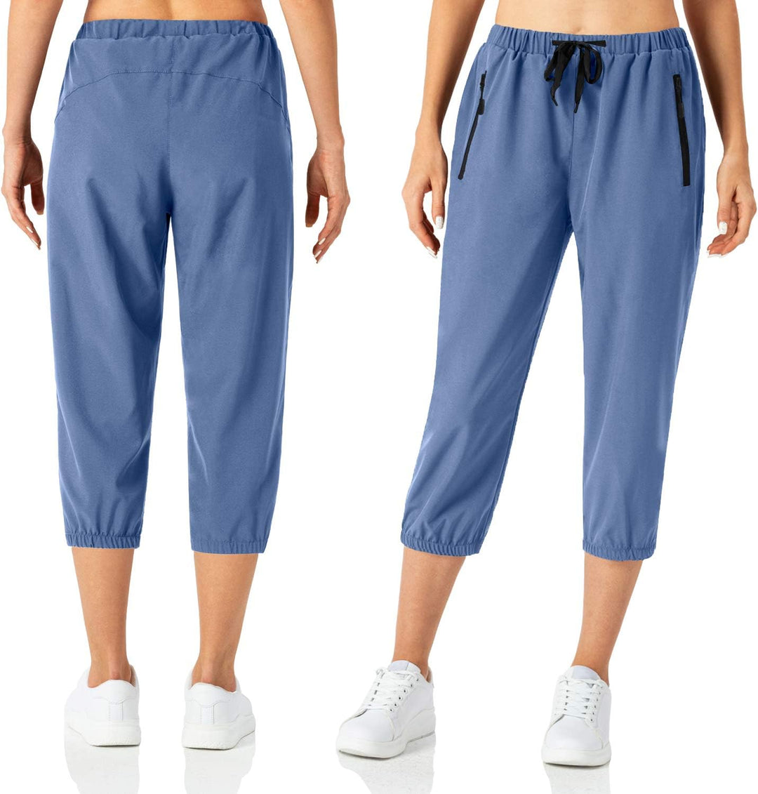 Butrends Damen Leichter Jogger Caprihose Casual Schnell trocknend Hose Workout 3/4 Workout Joggerhos