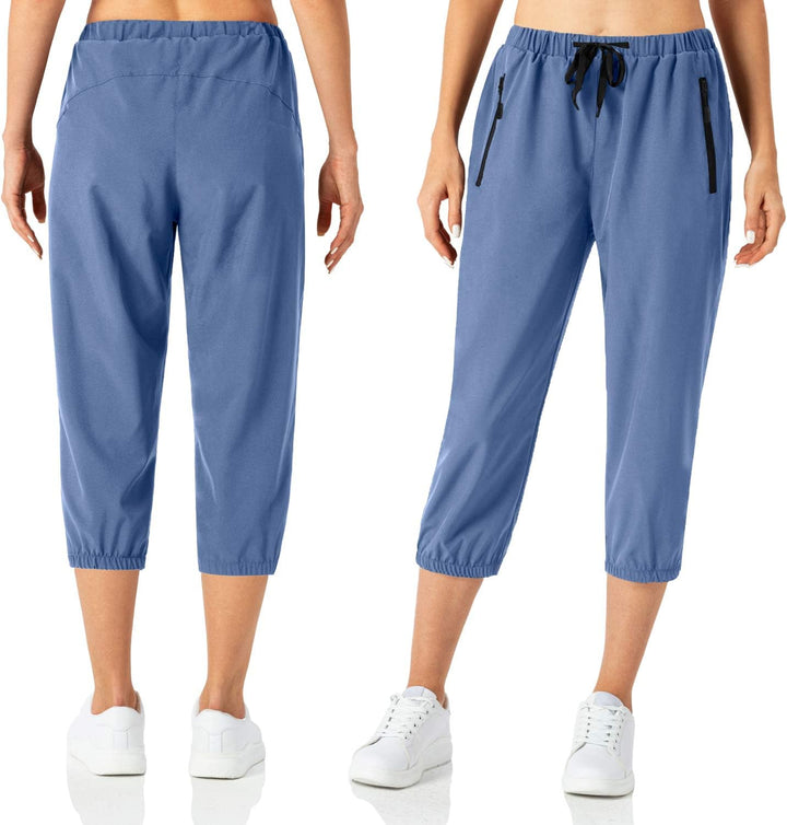 Butrends Damen Leichter Jogger Caprihose Casual Schnell trocknend Hose Workout 3/4 Workout Joggerhos