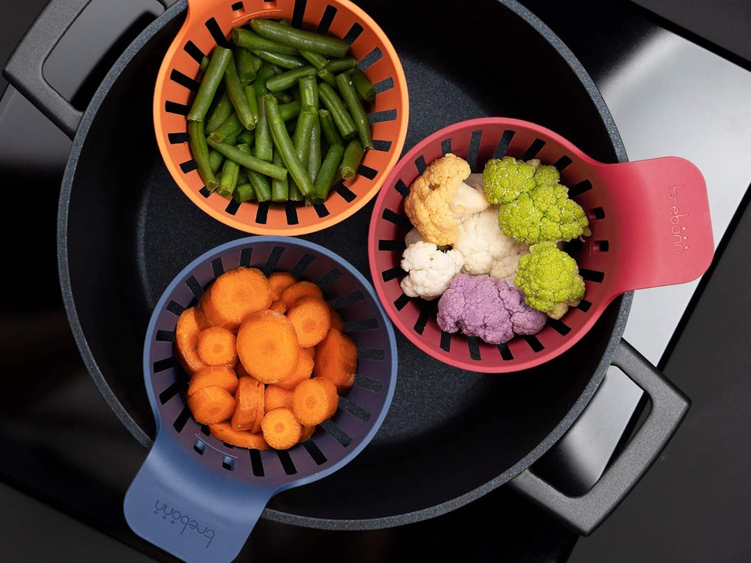 Trebonn Cookin' Pods - Cooking Draining Pasta Set Und Dampfgarer aus hitzebeständiges Nylon. Dampfga