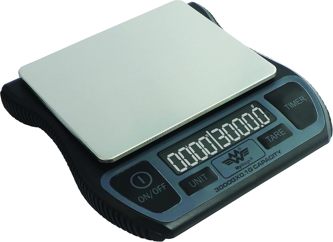 My Weigh Barista Waage Wasserfeste Küchenwaage mit Timer & USB wiederaufladbar 3000 g x 0,1 g
