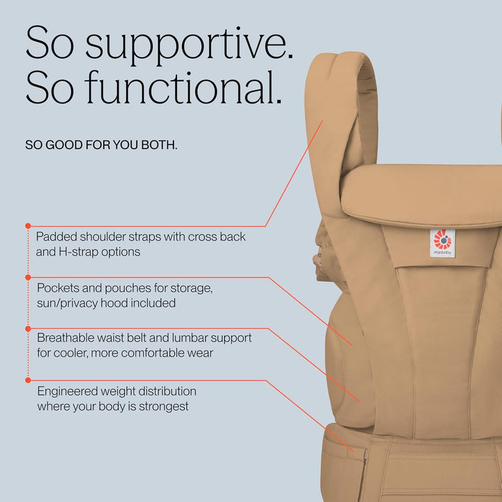 Ergobaby Omni Deluxe All-in-One Babytrage für Neugeborene ab Geburt bis 20kg, Ergonomische 4-Positio