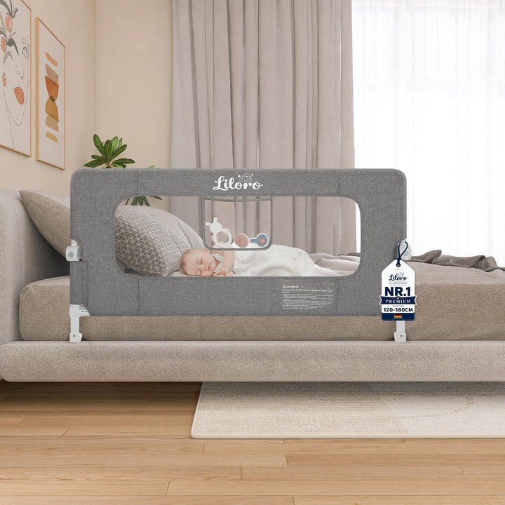 Kinder Rausfallschutz 120cm, Zusammenklappbar, Stabiler Grossrahmen, Anti-Kollisions-Design, einfach