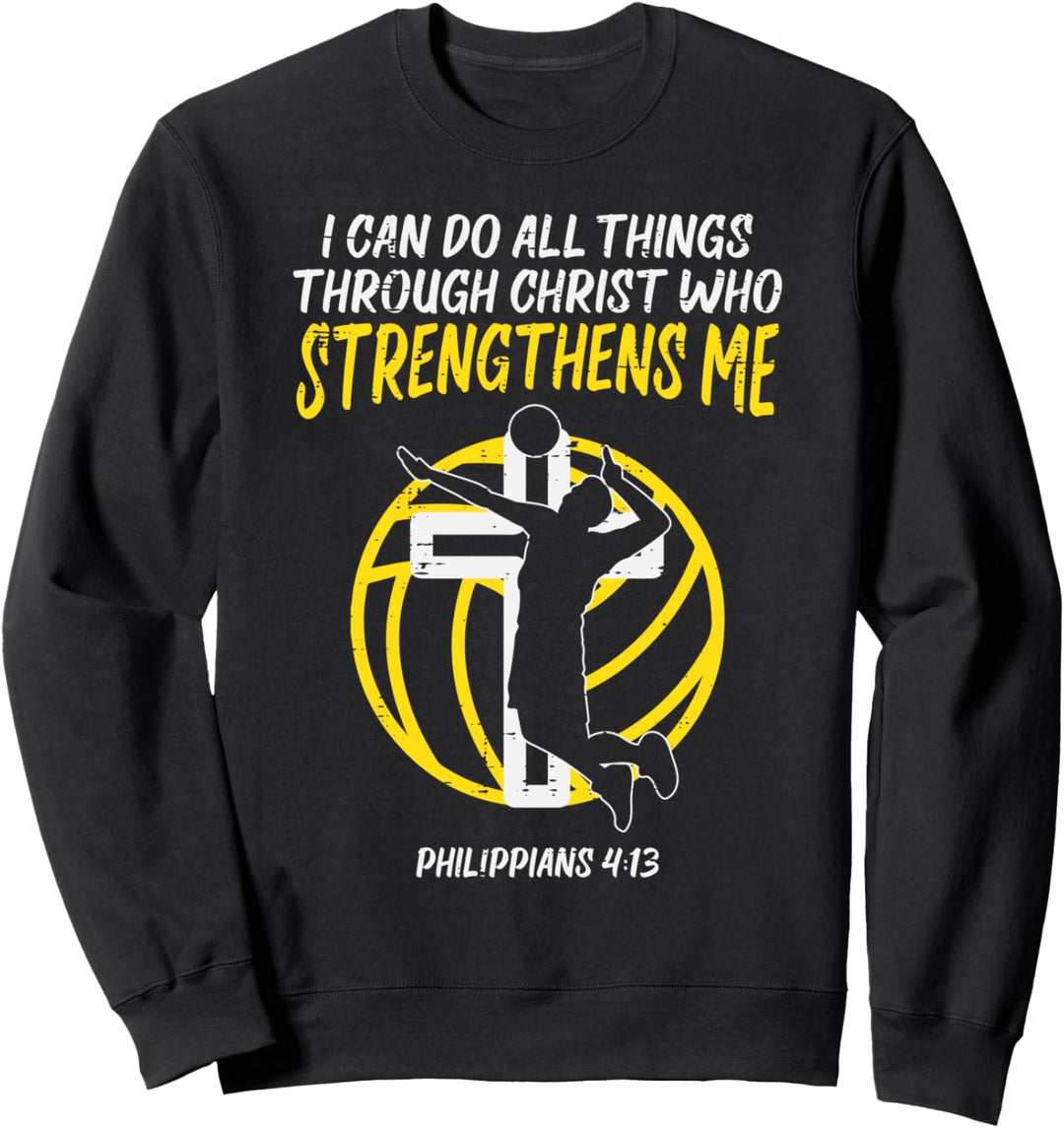 Can Do All Things Volleyball Religious Christian Men Women Sweatshirt