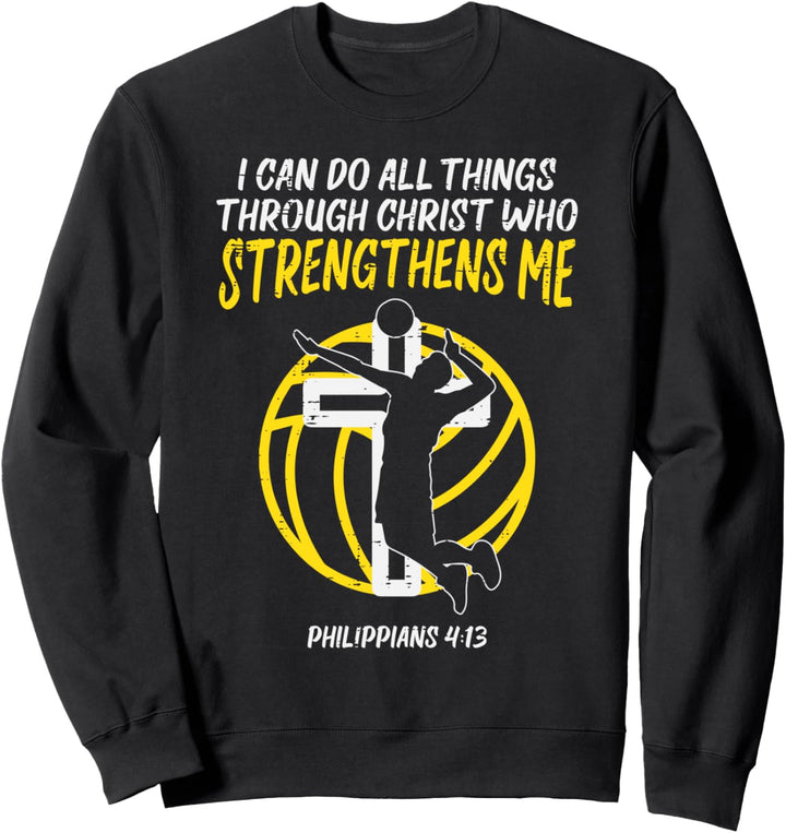 Can Do All Things Volleyball Religious Christian Men Women Sweatshirt