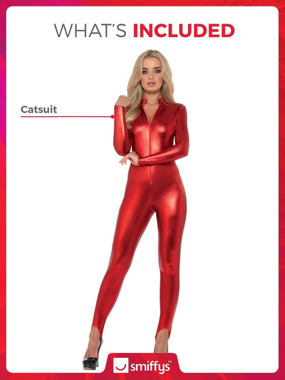 Fever Miss Whiplash Costume (XS) XS - UK Size 04-06 Rot, XS - UK Size 04-06 Rot