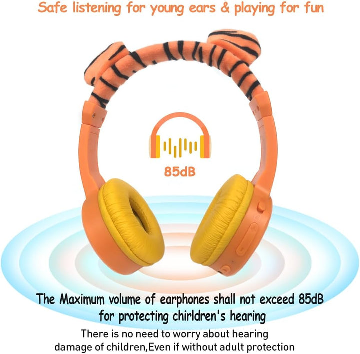 Bluetooth Kopfhörer Kinder, Kinder Kopfhörer mit Kabel, Mikrofon, 85dB Lautstärkebegrenzung, 3.5mm J
