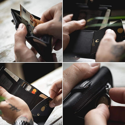 DONBOLSO Wallet NextGen Leder Slim Wallet mit Münzfach Geldbeutel mit RFID Schutz Kartenetui bis 11