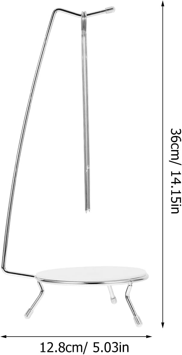 BESTYASH Edelstahl Grillspiess Halter 36X13X13Cm Mit Kebab Aufhängung Für Fleischspiesse Grillzubehö