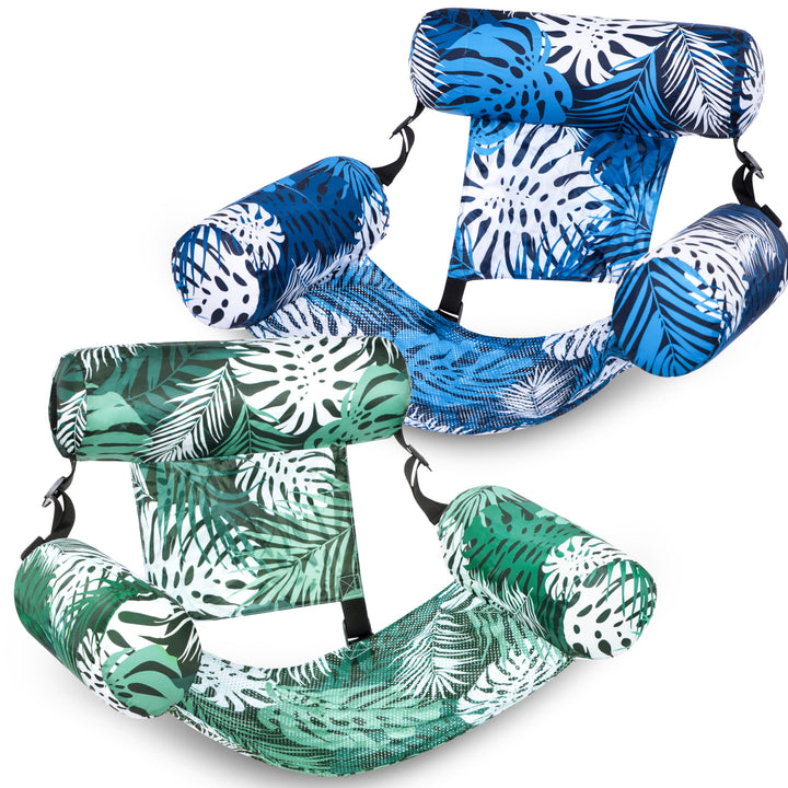Sloosh 2 Packungen Pool Float Hängematte Stühle, Blumenmuster Wasser schwimmenden Stuhl, Aufblasbare