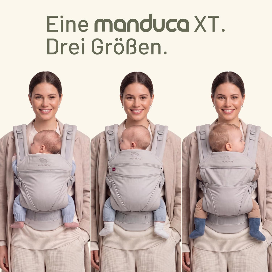 manduca XT Babytrage - Verstellbarer Sitz, der mitwächst - Vom Neugeborenen bis zum Kleinkind - Baby