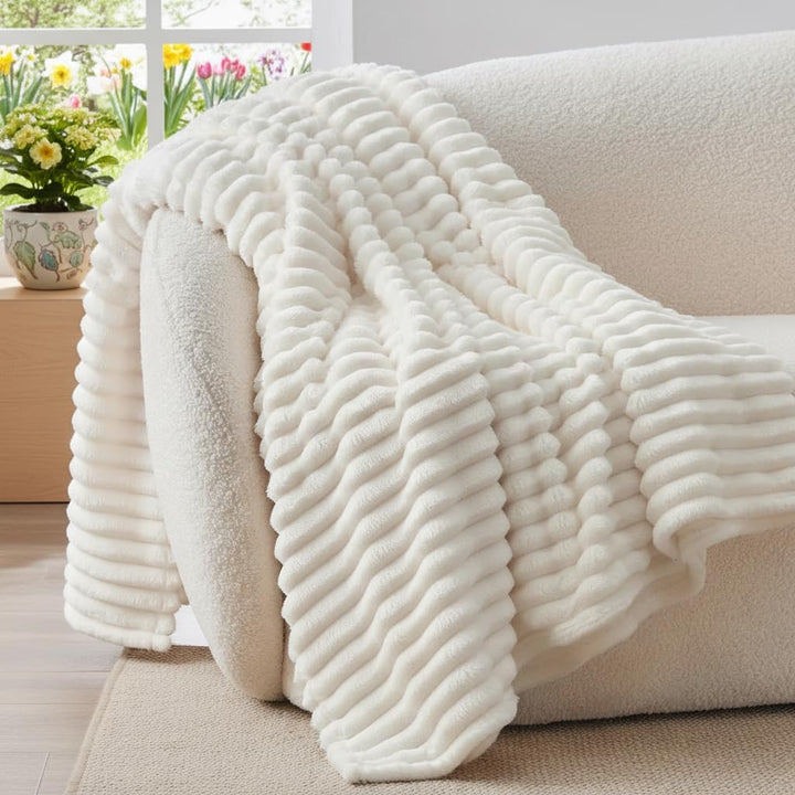 BEDELITE Fleece-Überwurfdecke für Couch, 300 g/m², weiche und warme, Flauschige Twin-Decke, dekorati
