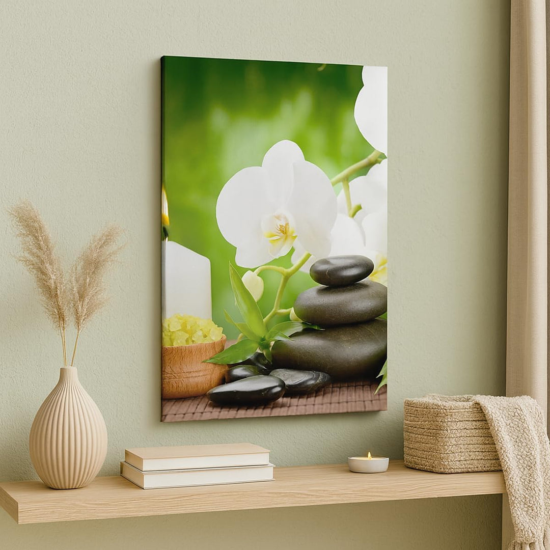 Bilder auf Leinwand 55x100cm Leinwandbild mit Rahmen Blume aromatherapie spa Gross Wanddeko Bild Sch