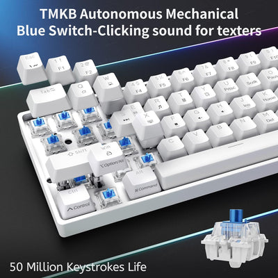 Dierya DK61se Gaming Tastatur,60% Prozent Mechanische Tastatur mit Blue Clicky Switch,Ultra-Compact