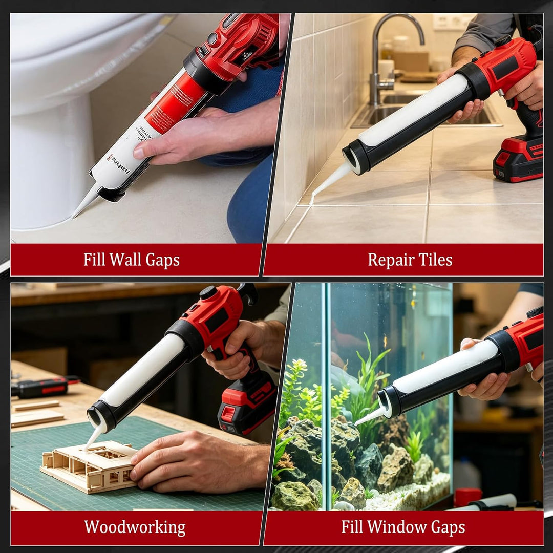 Akku Kartuschenpresse Kompatibel mit Makita 18V Akku, Elektrische Kartuschenpresse mit 2000mAh Akkus