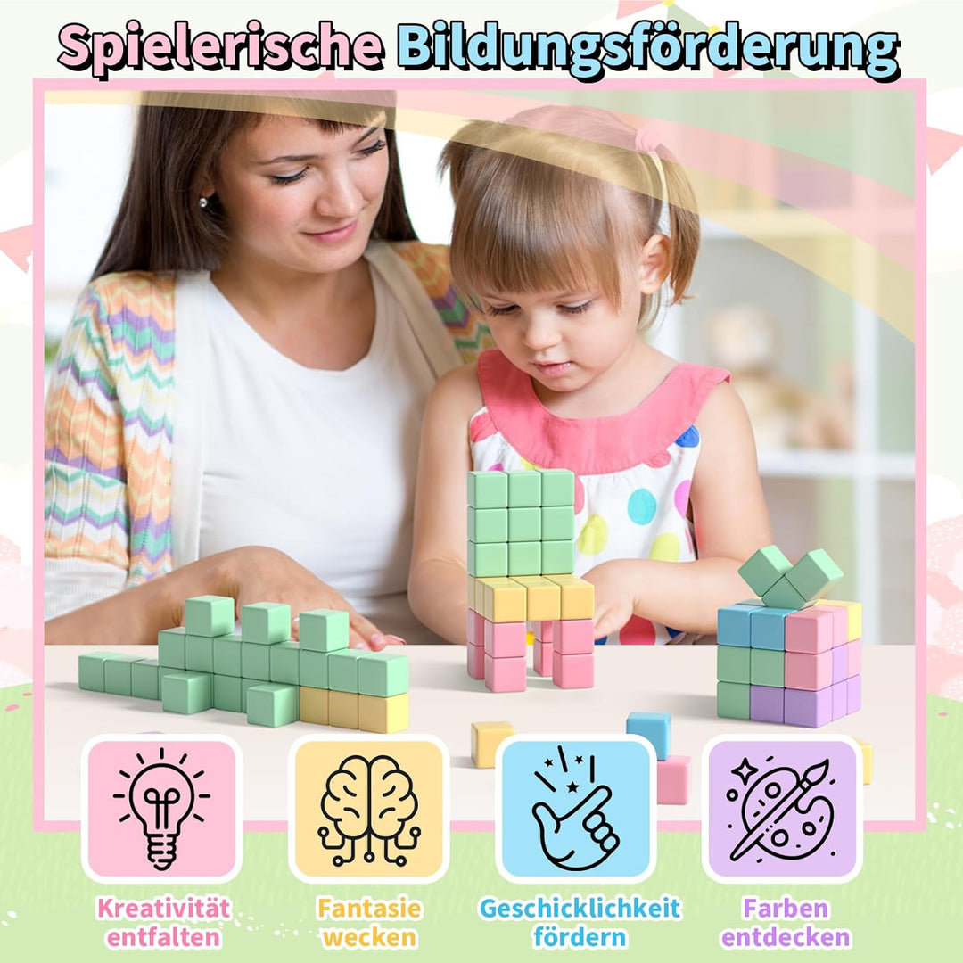 Apluses Magnetische Bausteine – Kinderspielzeug, magnetisches Bauspielzeug, Puzzlebaustein, Magnetis