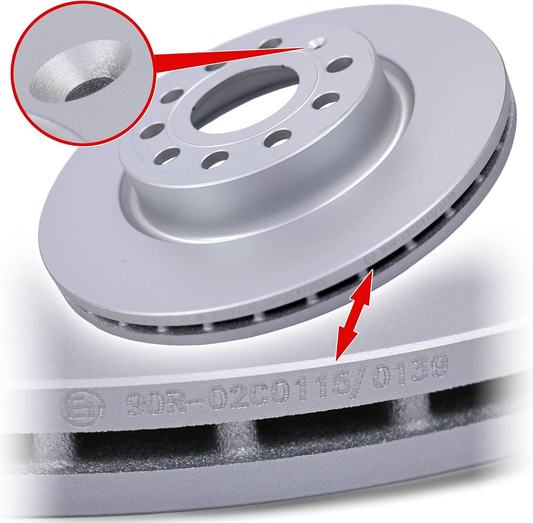 ATE Bremsenset Vorderachse inkl. Bremsscheiben vorne Ø 280 mm und Bremsbeläge vorne Kompatibel mit A