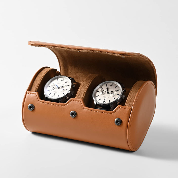 Oirlv Luxus PU Leder 2 Schlitze Uhrenrolle Uhrenbox Für Geschenkbox Weihnachten Jubiläum Geburtstag(