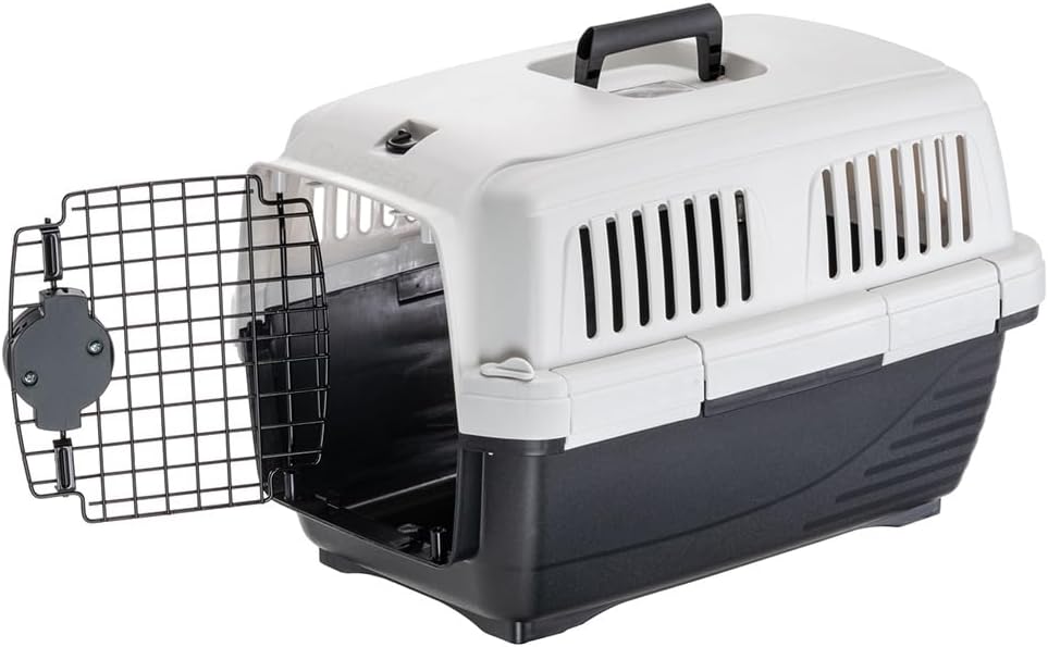 Ferplast Katzentransportbox Clipper 1, Hundetransportbox, IATA-zugelassene Reisebox, Haustiertranspo