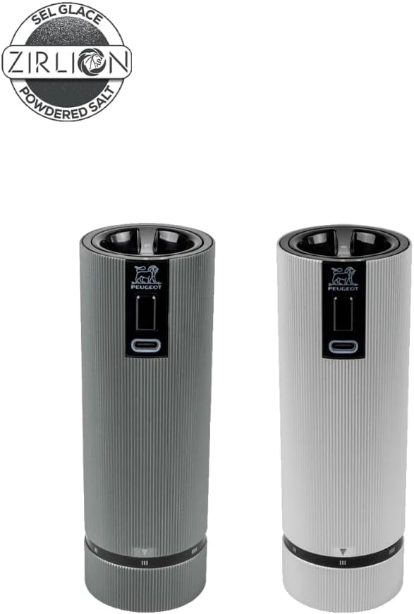 Duo, elektrisch, u´Select, 15 cm, Pfeffermühle, carbon u. Salzmühle, aluminium, wiederaufladbar Duo