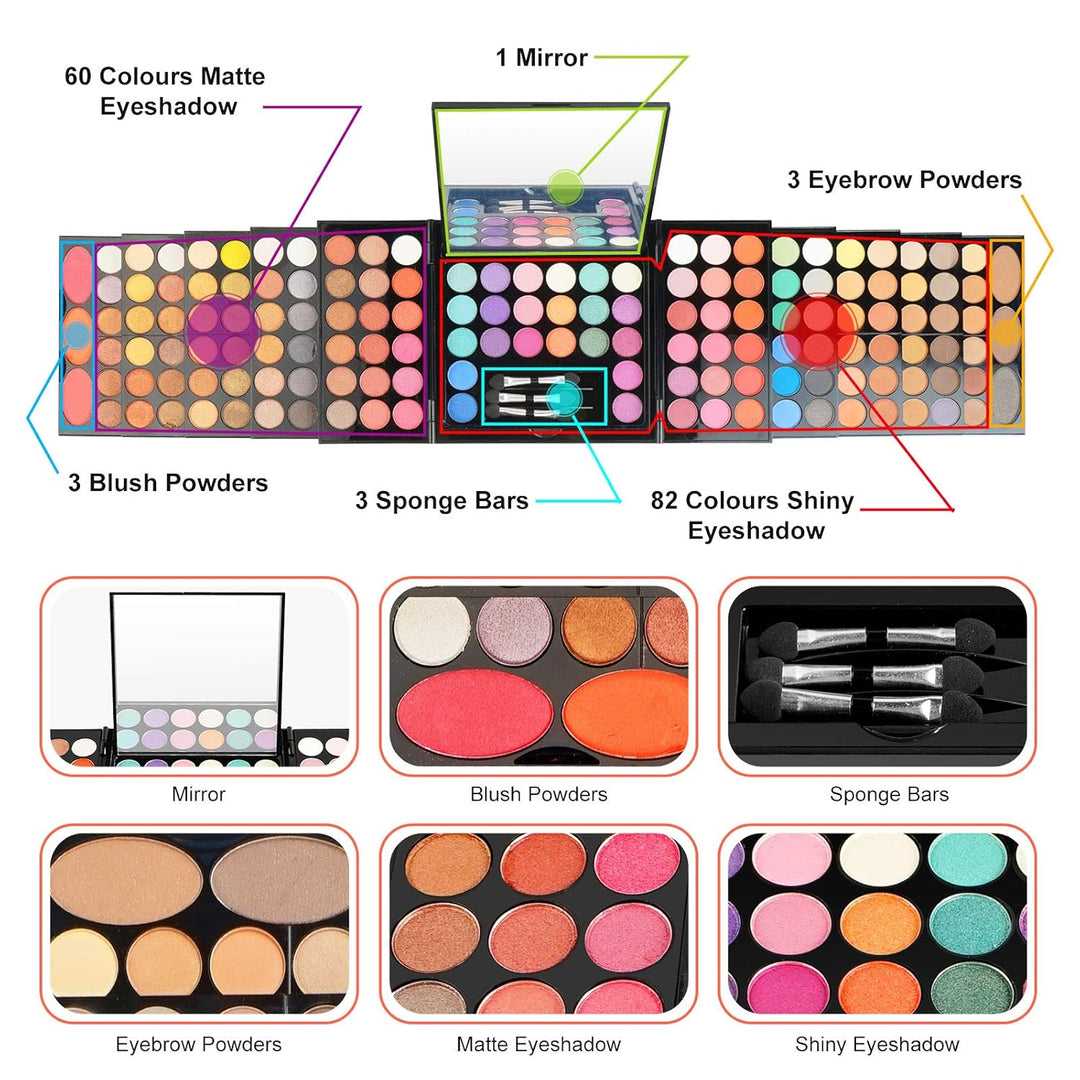 PhantomSky 148 Farben Schminkset, Cosmetics Schminkkoffer Mädchen Make Up Set für Teenager Kosmetik