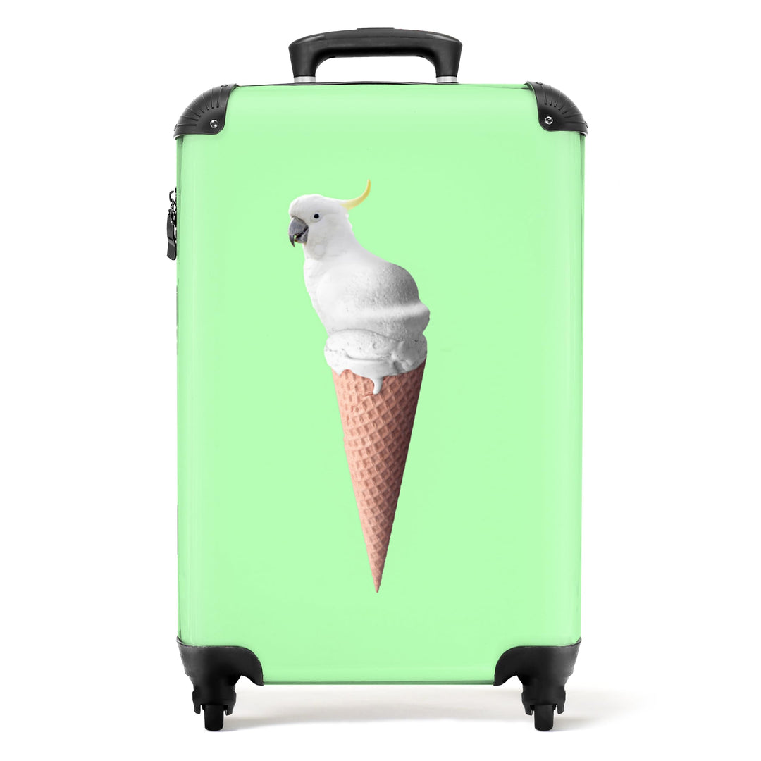 NoBoringSuitcases.com® Koffer Handgepäck Trolley Rollkoffer Kleine Reisekoffer mit 4 Rollen - Papage