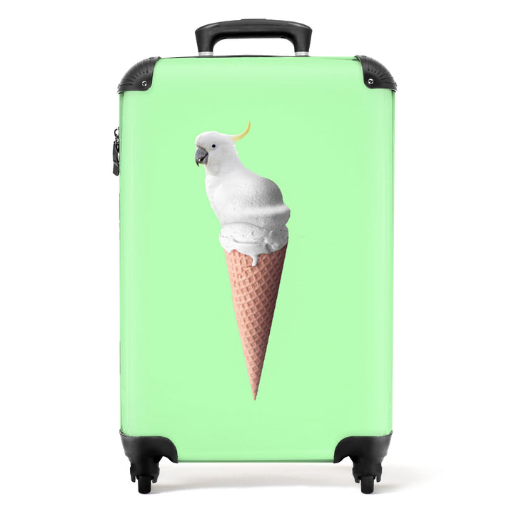 NoBoringSuitcases.com® Koffer Handgepäck Trolley Rollkoffer Kleine Reisekoffer mit 4 Rollen - Papage