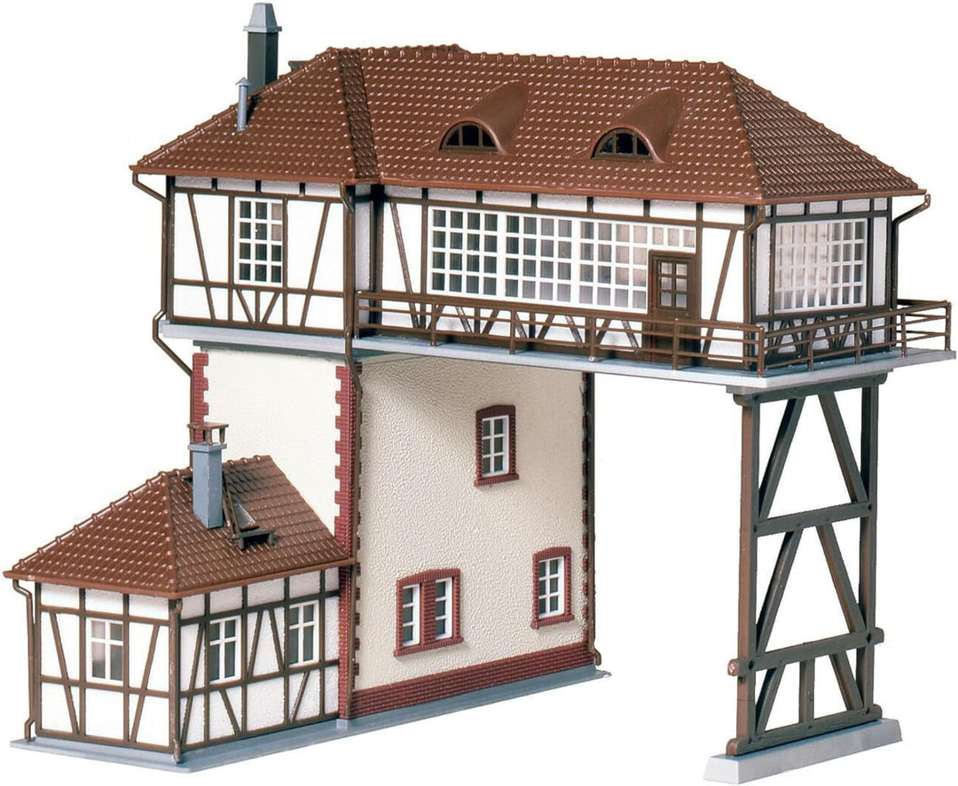 FALLER Reiterstellwerk Modellbausatz mit 133 Einzelteilen 179 x 168 x 160 mm I Modelleisenbahn Zubeh