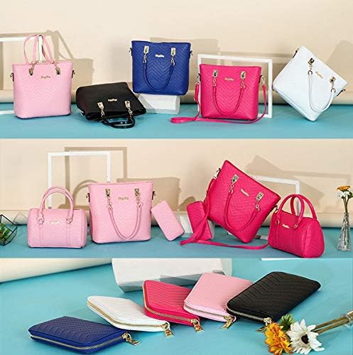 AlwaySky Damen Handtaschen Set 6 Stück PU-Leder Top Griff Tasche Frauen Shopper Geldbörse Umhängetas