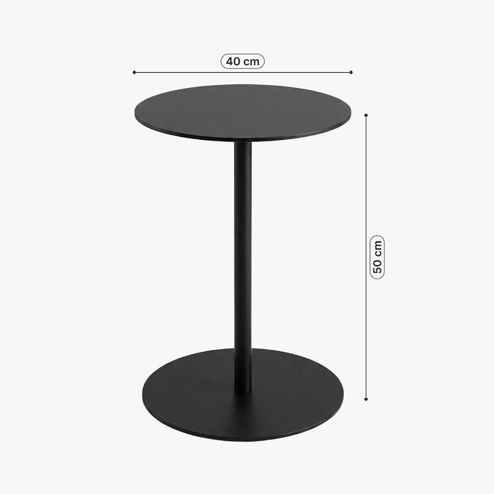 [en.casa] Beistelltisch Nastätten Gartentisch Couchtisch mit Metallgestell rund Sofatisch modernes D
