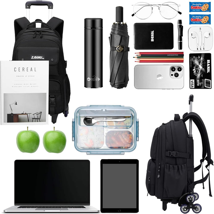 Trolley Rucksack mit Rollen Teens Trolley Rucksack Kinder Schulrucksack Schulranzen mit Rollen Jungs