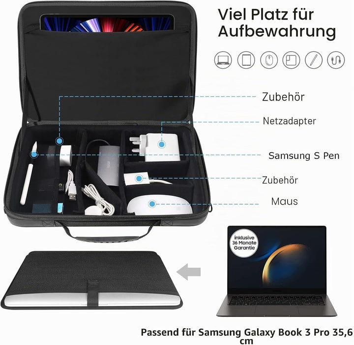 Smatree Hartschalen Laptoptasche Kompatibel mit Samsung Galaxy Book 3 Pro 14zoll, Laptop-Tragetasche