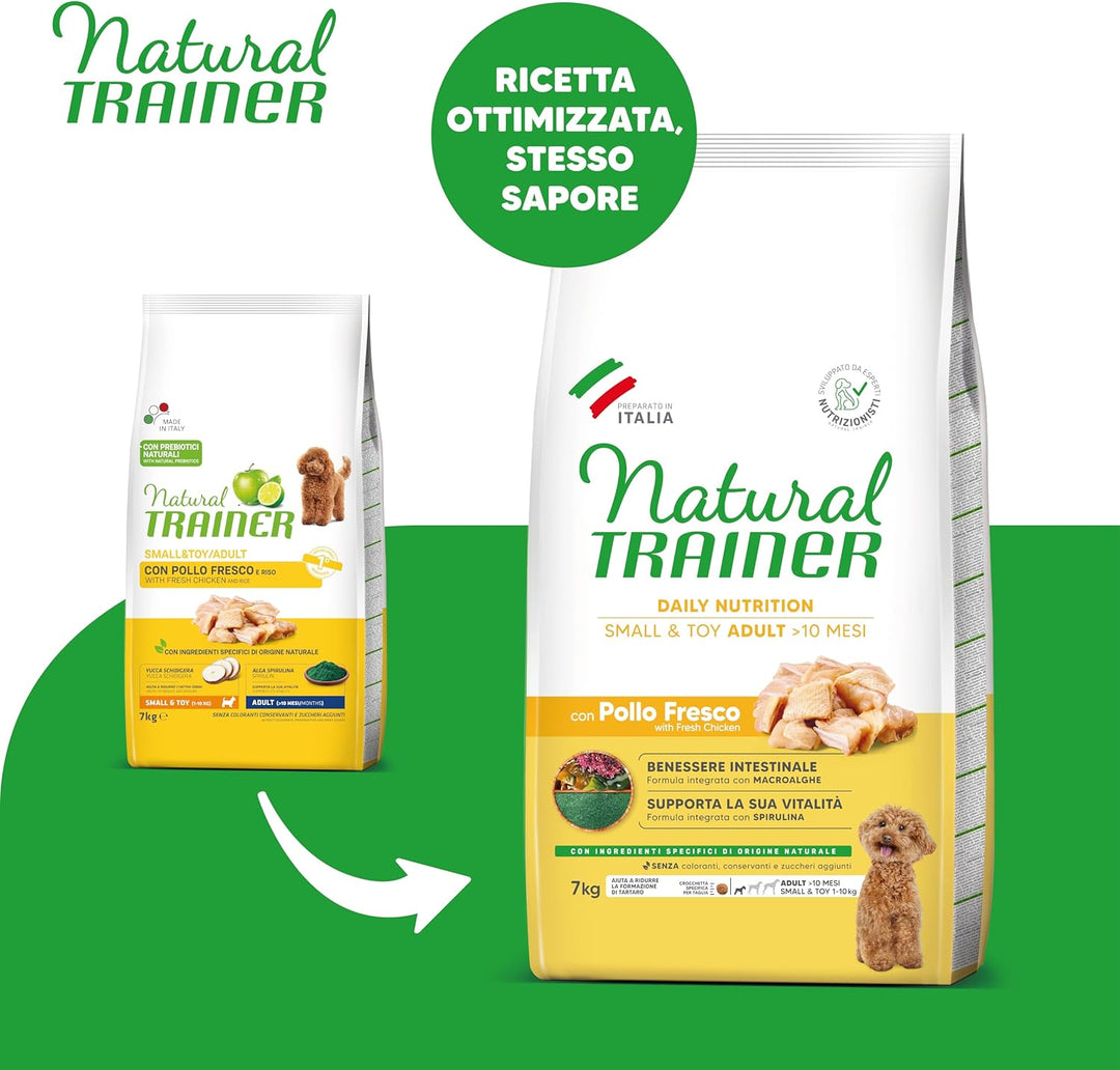 Natural Trainer Small&Toy Hundefutter für Erwachsene mit Huhn - 7 kg erwachsene 7 kg (Confezione da