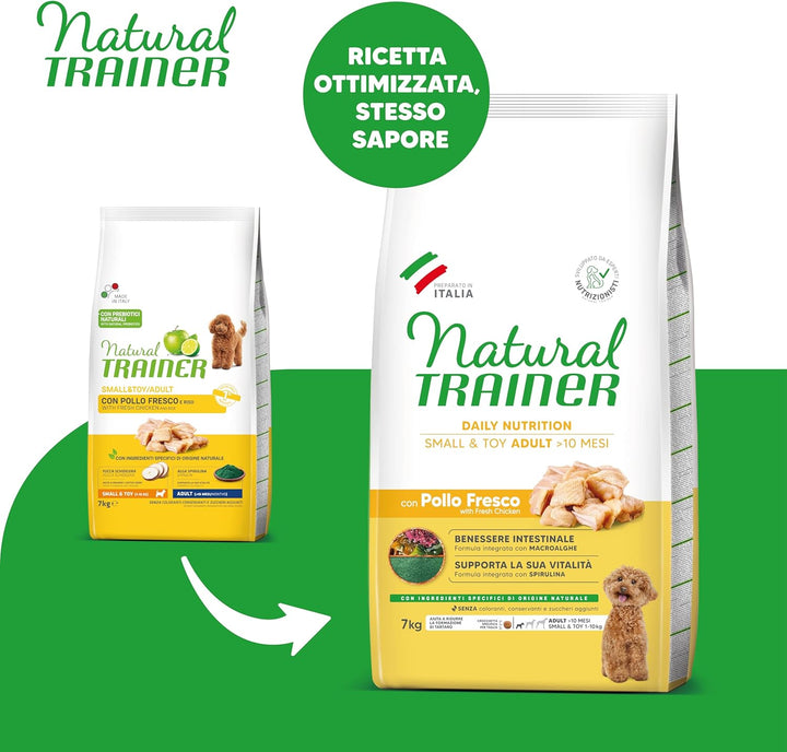 Natural Trainer Small&Toy Hundefutter für Erwachsene mit Huhn - 7 kg erwachsene 7 kg (Confezione da