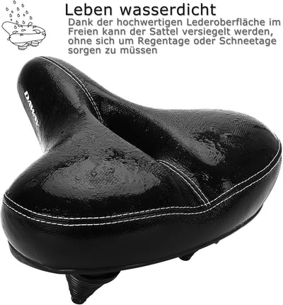 DAWAY C30 Bequemer Übergrosser Fahrradsattel - Extra Breiter Heimtrainer Fahrrad Sattel für Damen He
